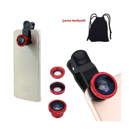 Balık Gözü Lens Geniş Açılı Makro Telefon Lensi Balık Gözü Lens Geniş Açılı Makro Telefon Lensi