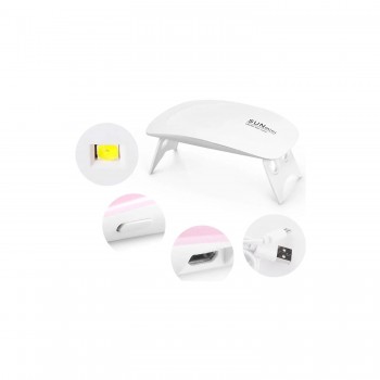 Beyaz Güneş Mini 6W Tırnak Kurutucu Lamba Taşınabilir 6 LED UV Manikür Makinesi Beyaz Güneş Mini 6W Tırnak Kurutucu Lamba Taşınabilir 6 LED UV Manikür Makinesi