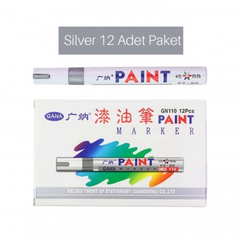 Paint Marker  Epoksi Varak Kalem - 12 Adet  Gümüş
