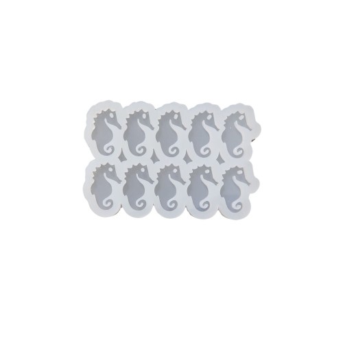 Epoksi Silikon Kalıp Çoklu Deniz Atı Kalıbı Delikli Deniz Atı Anahtarlık Kalıbı 4.4X3 CM 10 lu