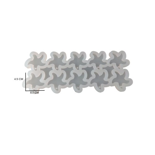 Epoksi Silikon Kalıp Çoklu Deniz Yıldız Kalıbı Delikli Deniz Yıldızı Anahtarlık Kalıbı 4.7X4.5 CM 10 lu