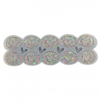 Epoksi Silikon Kalıp Çoklu Kalp Anahtarlık Kalıbı Oval Ortası Boş Kalp Kolye Kalıbı 4.5x3.4 CM