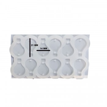 Epoksi Silikon Kalıp Çoklu Kapadokya Balonu Kolye Anahtarlık Küpe Kalıbı 14X21 MM 12 li