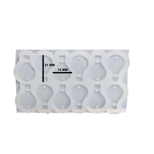 Epoksi Silikon Kalıp Çoklu Kapadokya Balonu Kolye Anahtarlık Küpe Kalıbı 14X21 MM 12 li