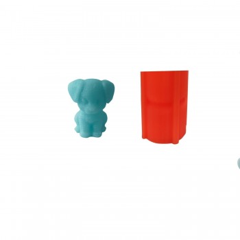 Silikon 3D Kalıp Sevimli Köpek Modeli Mum ve Taş Tozu Kalıbı 4.8 CM