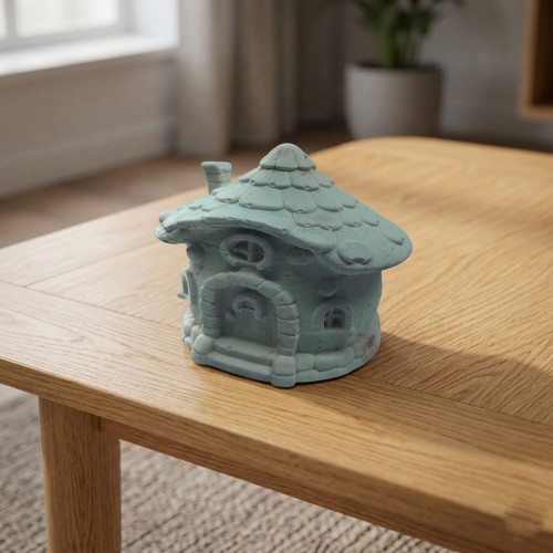 Silikon 3D Orta Boy Cüce Evi Kalıbı Şirin Ev Modeli Mum ve Taş Tozu Kalıbı