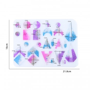 Epoksi Silikon Çoklu Geometrik Modelli Kolye ve Küpe Takı Kalıbı Epoksi Silikon Çoklu Geometrik Modelli Kolye ve Küpe Takı Kalıbı