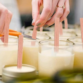 Ahşap Mum Fitili Soya Fitili Bardak Mum Fitili - 50 Adet Ahşap Mum Fitili Soya Fitili Bardak Mum Fitili - 50 Adet