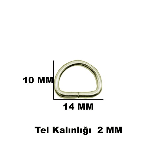 Anahtarlık Montaj Halkası D Çanta Bağlantı Halkası 14x10 MM - 1000 Adet  Gold