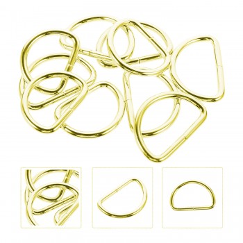 Anahtarlık Montaj Halkası D Çanta Bağlantı Halkası 24x16 MM - 100 Adet  Gold