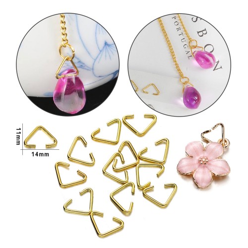 Anahtarlık Montaj Halkası Üçgen Takı Bağlantı Halkası 14x11 MM - 1000 Adet  Gold