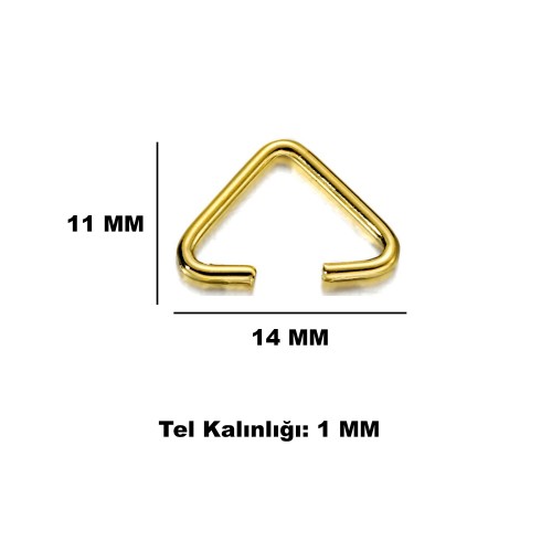 Anahtarlık Montaj Halkası Üçgen Takı Bağlantı Halkası 14x11 MM - 100 Adet  Gümüş
