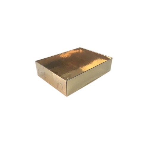 Asetat Kapaklı Karton Kutu 9x12x3 CM - 25 Adet  Gold