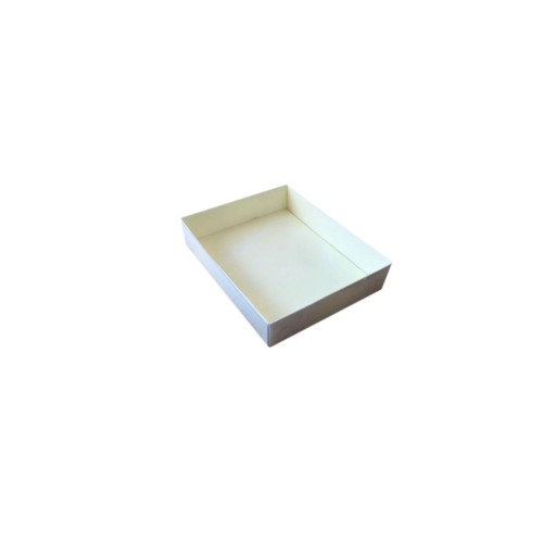 Asetat Kapaklı Karton Kutu Mermer Desenli 12X15X3 CM - 10 Adet  Krem