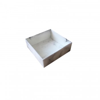 Asetat Kapaklı Karton Kutu Mermer Desenli 8X8X3 - 50 Adet Beyaz Asetat Kapaklı Karton Kutu Mermer Desenli 8X8X3 - 50 Adet Beyaz