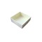 Asetat Kapaklı Karton Kutu Mermer Desenli 8X8X3 - 50 Adet  Krem