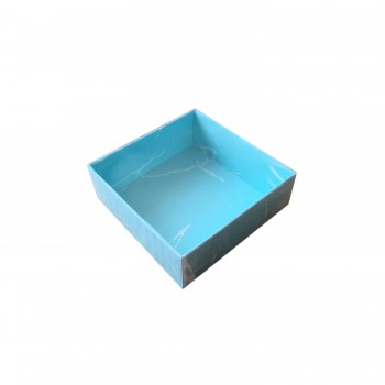 Asetat Kapaklı Karton Kutu Mermer Desenli 8X8X3 - 50 Adet Mavi Asetat Kapaklı Karton Kutu Mermer Desenli 8X8X3 - 50 Adet Mavi