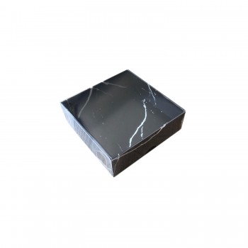Asetat Kapaklı Karton Kutu Mermer Desenli 8X8X3 - 50 Adet Siyah Asetat Kapaklı Karton Kutu Mermer Desenli 8X8X3 - 50 Adet Siyah