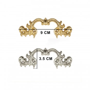 Barok Desenli Vintage Stil Lüks Tepsi ve Sunum Kulpu 9 CM - 2 Adet  Gold