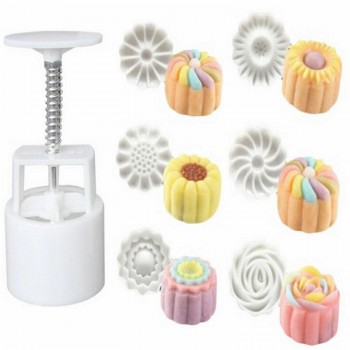 Basmalı Kurabiye Kalıbı Çiçek Şekilli Kurabiye Makinesi 7 Parça Basmalı Kurabiye Kalıbı Çiçek Şekilli Kurabiye Makinesi 7 Parça