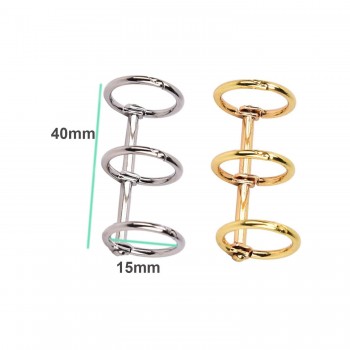 Defter Kapağı Gevşek Yapraklı Bağlayıcı Metal Halkaları - 2 Adet  Gold