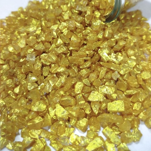 Dekoratif Gerçek Cam Kırığı -   4-8 MM Arlığında  50 GR  Gold