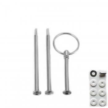 Epoksi 3 Katlı Meyve Ve Cupcake Stant Bağlantı Aparatı Stant Tutucu Yuvarlak Halkalı   Gümüş