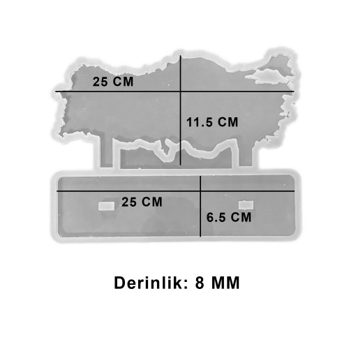Epoksi Ayaklı Türkiye Haritası Kalıbı