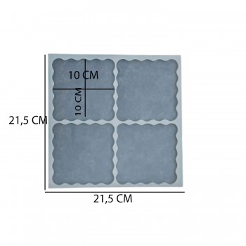 Epoksi Bardak Altlığı 10 CM Tırtıklı Kare 4 lü Epoksi Bardak Altlığı 10 CM Tırtıklı Kare 4 lü