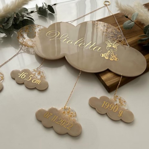 Epoksi Bulut Baby Shower Kapı Süsü Kalıbı Epoksi Bulut Baby Shower Kapı Süsü Kalıbı