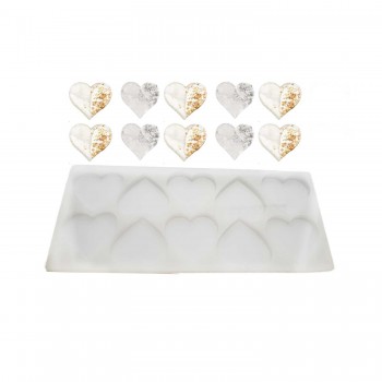 Epoksi Reçine Silikon Kalıp Çoklu KALP Magnet Kalıbı Seri Döküm Kalıbı 6 CM 10 Lu