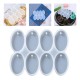 Epoksi Çoklu Silikon Kalıp Anahtarlık Oval Delikli Kolye Küpe Kalıbı 5X3 CM 8 Li