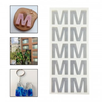 Epoksi Çoklu Silikon Kalıp M Harfi Anahtarlık Reçine Seri Döküm Kalıbı 4 CM 10 Lu