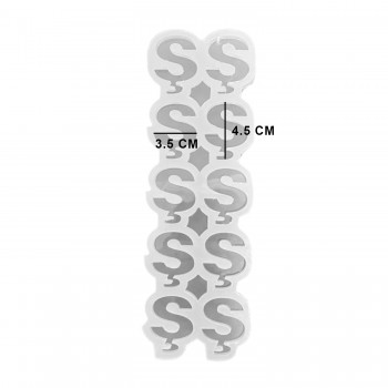 Epoksi Çoklu Silikon Kalıp Ş Harfi - Düz Anahtarlık Reçine Seri Döküm Kalıbı 4.5 CM 10 Lu