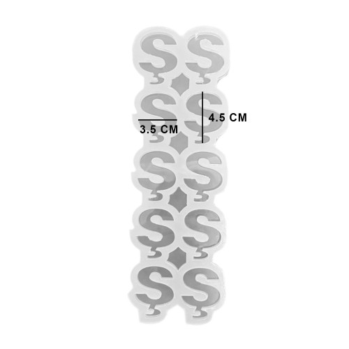 Epoksi Çoklu Silikon Kalıp Ş Harfi - Düz Anahtarlık Reçine Seri Döküm Kalıbı 4.5 CM 10 Lu