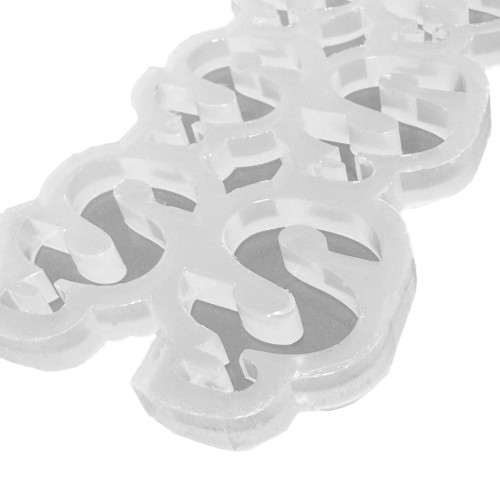 Epoksi Çoklu Silikon Kalıp Ş Harfi - Düz Anahtarlık Reçine Seri Döküm Kalıbı 4.5 CM 10 Lu