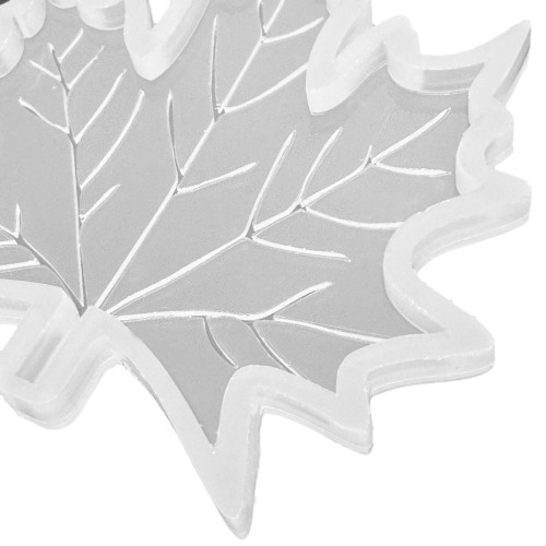 Epoksi Damar Detaylı Çınar Yaprağı Bardak Altlığı Kalıbı 13 CM