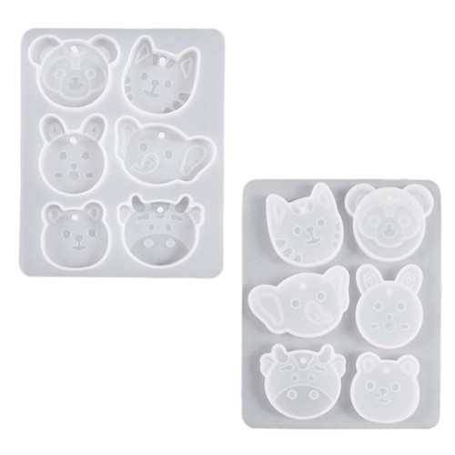 Epoksi Delikli Sevimli Hayvan Figürleri Kolye Ve Küpe Kalıbı 6 Lı