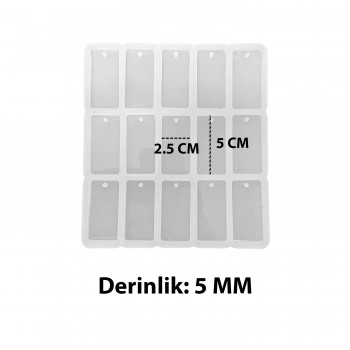 Epoksi Dikdörtgen Anahtarlık ve Kolye Kalıbı 15 Li Epoksi Dikdörtgen Anahtarlık ve Kolye Kalıbı 15 Li