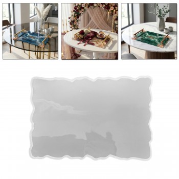 Epoksi Dikdörtgen Dalgalı Söz ve Nişan Tepsisi Kalıbı 29.5x20 CM