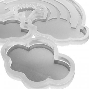 Epoksi Gökkuşağı Ve Bulutlu Baby Shower Dekorasyon Kalıbı