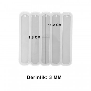 Epoksi Kalıbı Oval Köşeli Kitap Ayracı Kalıbı 5 Li