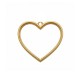 Epoksi Kalp Model Metal Kolye Takı Ucu - 5 Adet  Gold