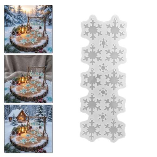 Epoksi Kış Temalı Kartanesi Anahtarlık ve Kolye Kalıbı 10 Lu