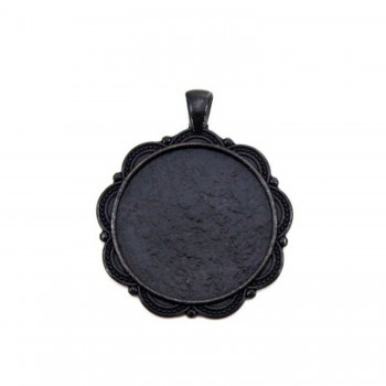 Epoksi Kolye Ucu Kemer Desen Siyah  - 5 ADET