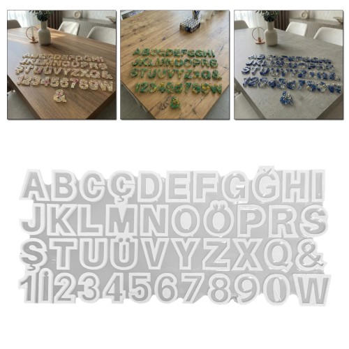 Epoksi Küçük Türkçe Harfler ve Rakamlar Kalıbı 3 CM