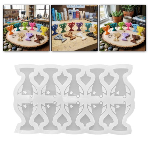 Epoksi Kupa Model Anahtarlık ve Kolye Kalıbı 10 Lu