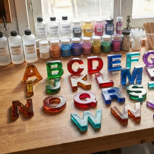 Epoksi Mini Türkçe DÜZ Alfabe Harfleri Kalıbı 1.5 CM