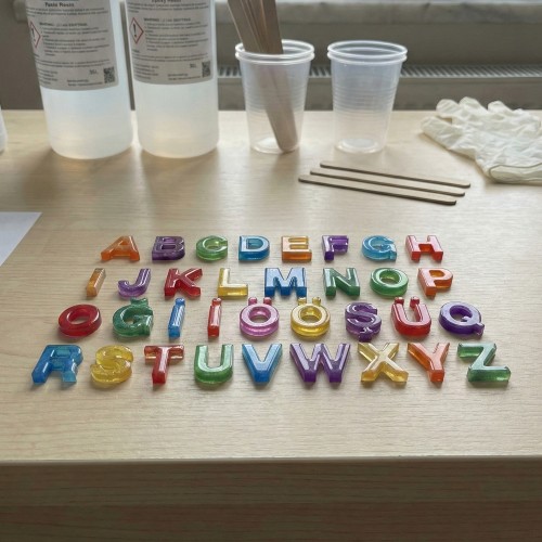 Epoksi Mini Türkçe TERS Alfabe Harfleri Kalıbı 1.5 CM