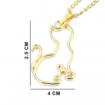 Epoksi Oturan Kedi Model Metal Kolye Takı Ucu - 5 Adet  Gold